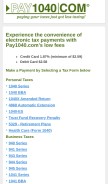 How pay1040.com looks like on a mobile device such as an iPhone.