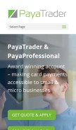 How payatrader.com looks like on a mobile device such as an iPhone.