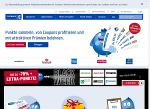 How payback.de looks like on a tablet such as an iPad.