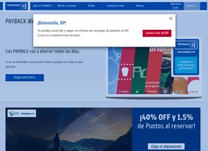 How payback.mx looks like on a tablet such as an iPad.