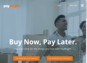 How paybright.com looks like on a tablet such as an iPad.