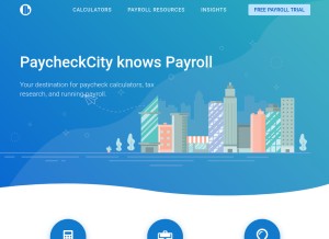 How paycheckcity.com looks like on a tablet such as an iPad.