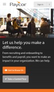 How paycor.com looks like on a mobile device such as an iPhone.