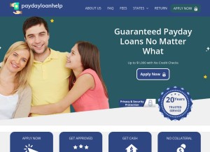 How paydayloanhelp.org looks like on a tablet such as an iPad.