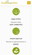 How paydayloanteller.com looks like on a mobile device such as an iPhone.