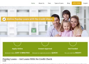 How paydayloanteller.com looks like on a tablet such as an iPad.