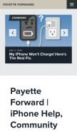 How payetteforward.com looks like on a mobile device such as an iPhone.
