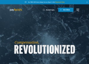 How payfactors.com looks like on a tablet such as an iPad.