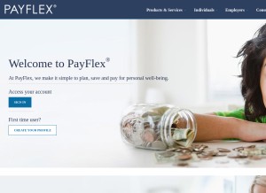 How payflex.com looks like on a tablet such as an iPad.