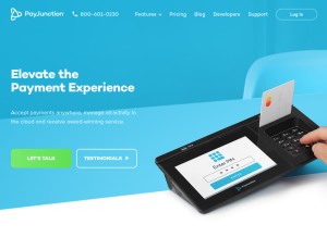 How payjunction.com looks like on a tablet such as an iPad.