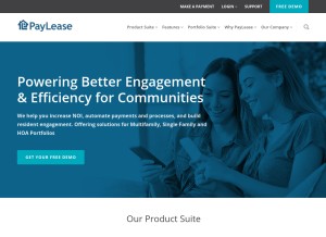 How paylease.com looks like on a tablet such as an iPad.