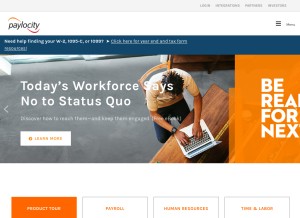 How paylocity.com looks like on a tablet such as an iPad.