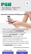 How paymentservicenetwork.com looks like on a mobile device such as an iPhone.