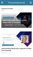 How paymentsjournal.com looks like on a mobile device such as an iPhone.