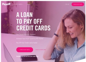 How payoff.com looks like on a tablet such as an iPad.