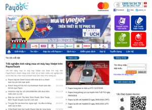 How payoo.vn looks like on a tablet such as an iPad.