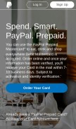 How paypal-prepaid.com looks like on a mobile device such as an iPhone.