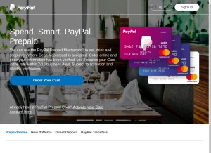 How paypal-prepaid.com looks like on a tablet such as an iPad.
