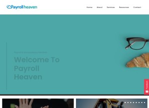 How payrollheaven.com looks like on a tablet such as an iPad.