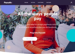 How paysafe.com looks like on a tablet such as an iPad.