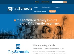 How payschools.com looks like on a tablet such as an iPad.