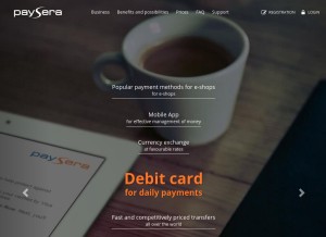How paysera.com looks like on a tablet such as an iPad.