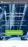 How paysimple.com looks like on a mobile device such as an iPhone.