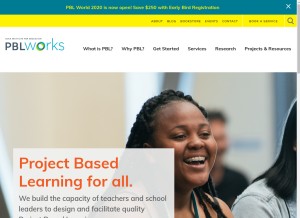 How pblworks.org looks like on a tablet such as an iPad.