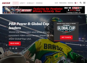 How pbr.com looks like on a tablet such as an iPad.
