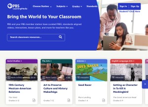 How pbslearningmedia.org looks like on a tablet such as an iPad.