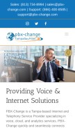 How pbx-change.com looks like on a mobile device such as an iPhone.