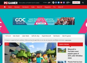 How pcgamer.com looks like on a tablet such as an iPad.