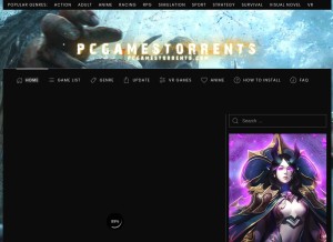 How pcgamestorrents.com looks like on a tablet such as an iPad.