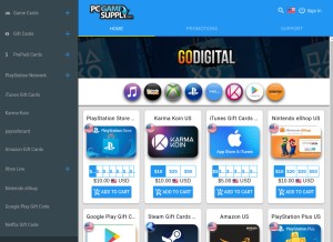 How pcgamesupply.com looks like on a tablet such as an iPad.