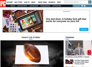 How pcmag.com looks like on a tablet such as an iPad.
