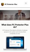 How pcprotectorplus.com looks like on a mobile device such as an iPhone.