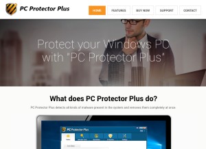How pcprotectorplus.com looks like on a tablet such as an iPad.