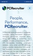 How pcrecruiter.net looks like on a mobile device such as an iPhone.