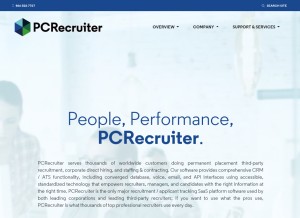 How pcrecruiter.net looks like on a tablet such as an iPad.