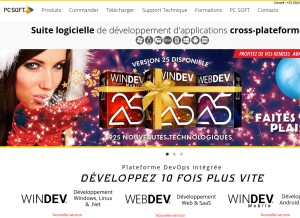 How pcsoft.fr looks like on a tablet such as an iPad.
