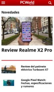 How pcworld.es looks like on a mobile device such as an iPhone.