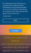 How pda.org looks like on a mobile device such as an iPhone.