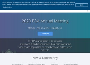 How pda.org looks like on a tablet such as an iPad.