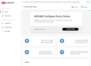 How pdfconvertonline.com looks like on a tablet such as an iPad.