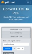 How pdfcrowd.com looks like on a mobile device such as an iPhone.