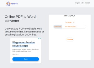 How pdfocr.org looks like on a tablet such as an iPad.
