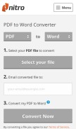 How pdftoword.com looks like on a mobile device such as an iPhone.