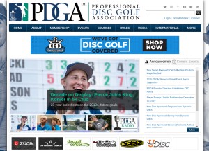 How pdga.com looks like on a tablet such as an iPad.