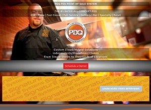 How pdqpos.com looks like on a tablet such as an iPad.