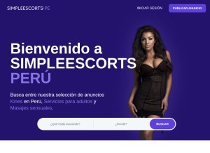 How pe.simpleescorts.com looks like on a tablet such as an iPad.